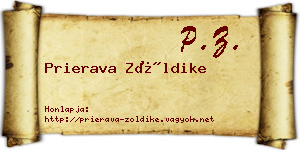 Prierava Zöldike névjegykártya